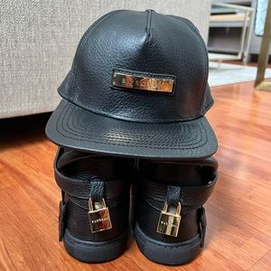Buscemi %100 Italian leather adjustable hat.